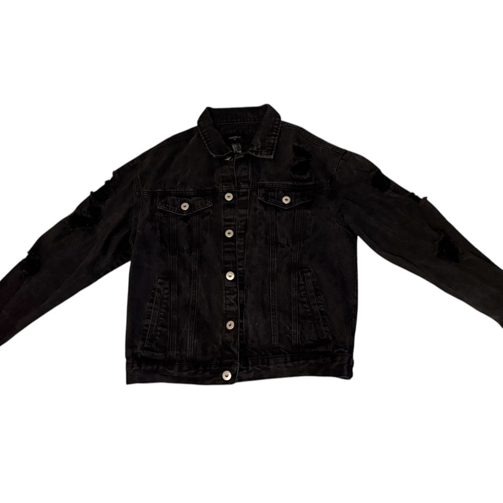 Ripped Jean Jacket (Black)